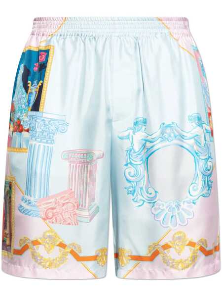 Pantaloni Versace Versace Printed Silk Shorts MULTICOLOR Barbati (BM 17249431) 1