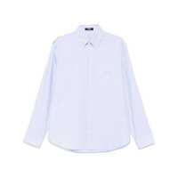 Camasi Versace Versace Cotton Shirt In Light Blue With Print On The Rear