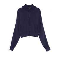 Pulovere Pinko Crop Blue 'Wellington' Sweatshirt With Logo Femei