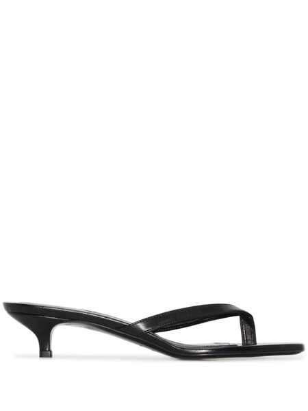 Pantofi cu toc TOTME TOTEME Leather Heeled Flip Flops Black Femei (BM 17250946) 1