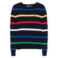 Tricouri Polo Polo Ralph Lauren Striped Cable-Knit Cotton Jumper Femei
