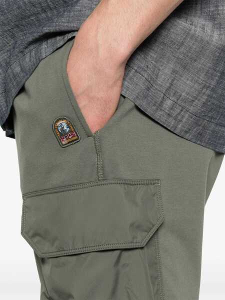 Pantaloni Parajumpers Kennet Green Pants With Logo Patch On The Side And Elastic Drawstring Waist In Cotton Stretch Man GREEN Barbati (BM 17252572) 5