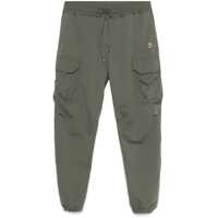 Pantaloni 'Kennet' Green Pants With Logo Patch On The Side And Elastic Drawstring Waist In Cotton Stretch Man Barbati