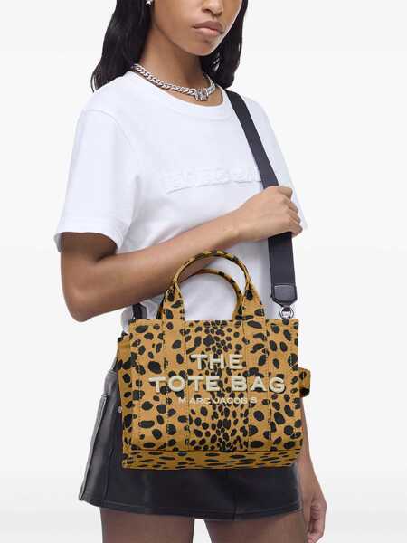 Genti de mana Marc Jacobs Marc Jacobs The Cheeta Cotton Tote Bag With Animal Print BROWN Femei (BM 17252791) 2