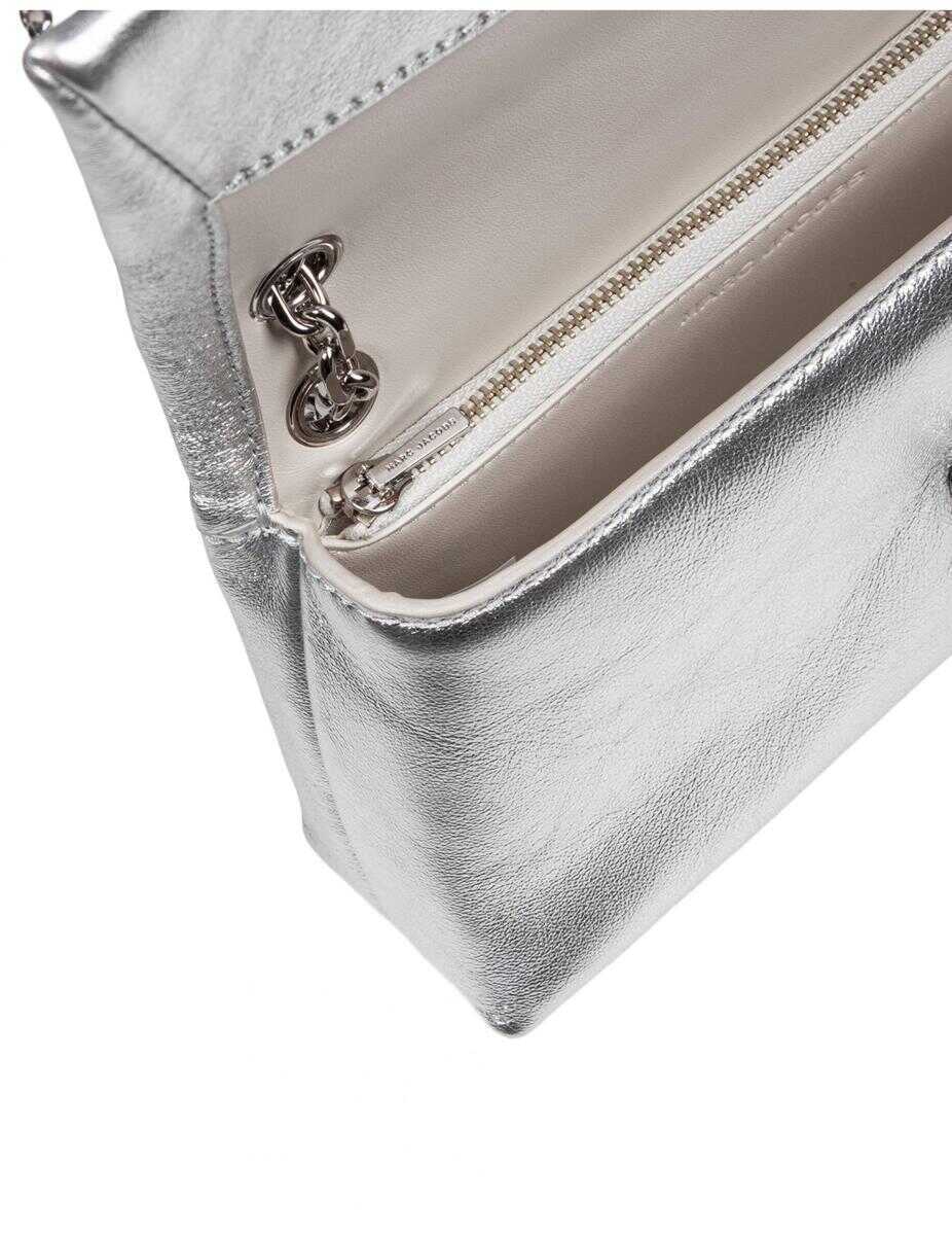 Genti de umar Marc Jacobs Marc Jacobs Shoulder Bag In Laminated Leather SILVER Femei (BM 17252800) 4