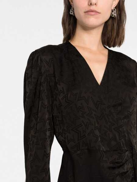 Rochii MSGM Msgm Monogram-Print Mini Dress Black Femei (BM 17252998) 5