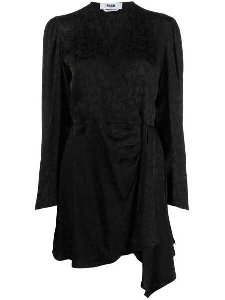 Rochii MSGM Msgm Monogram-Print Mini Dress Black Femei (BM 17252998) 1