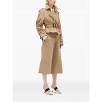 Pantaloni casual MSGM Dama - Pantaloni casual MSGM Beige Wide Bermuda Shorts With Belt Loops And Back Pockets In Cotton Woman Beige Femei (BM 17253085) - B-mall.ro