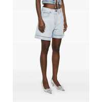 Pantaloni casual MSGM Dama - Pantaloni casual MSGM Light Blue Bermuda Shorts With Pocket Logo And Perforated Details In Denim Woman BLUE Femei (BM 17253088) - B-mall.ro