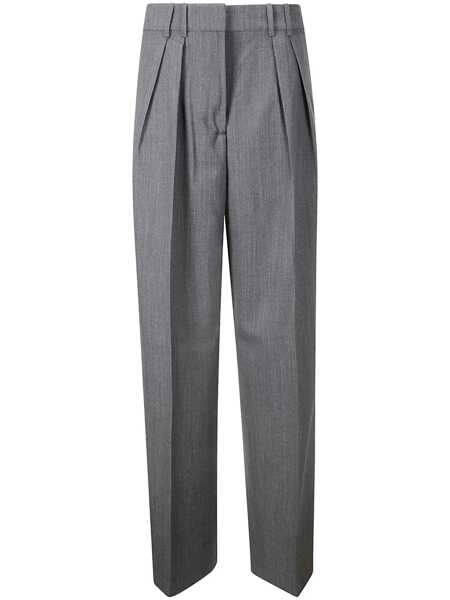 Pantaloni casual ROHE Grey Pants With Pences And Wide Leg In Wool Blend Woman GREY Femei (BM 17253244) 1