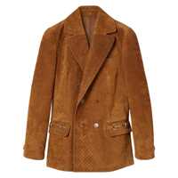Sacouri Gucci Suede Leather Double-Breasted Jacket Femei