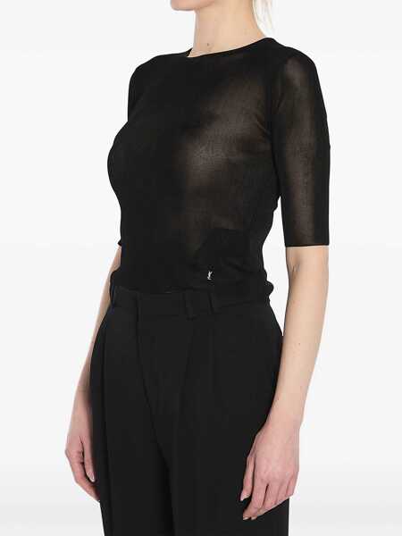 Topuri Saint Laurent Saint Laurent  Top Black Femei (BM 17255536) 4