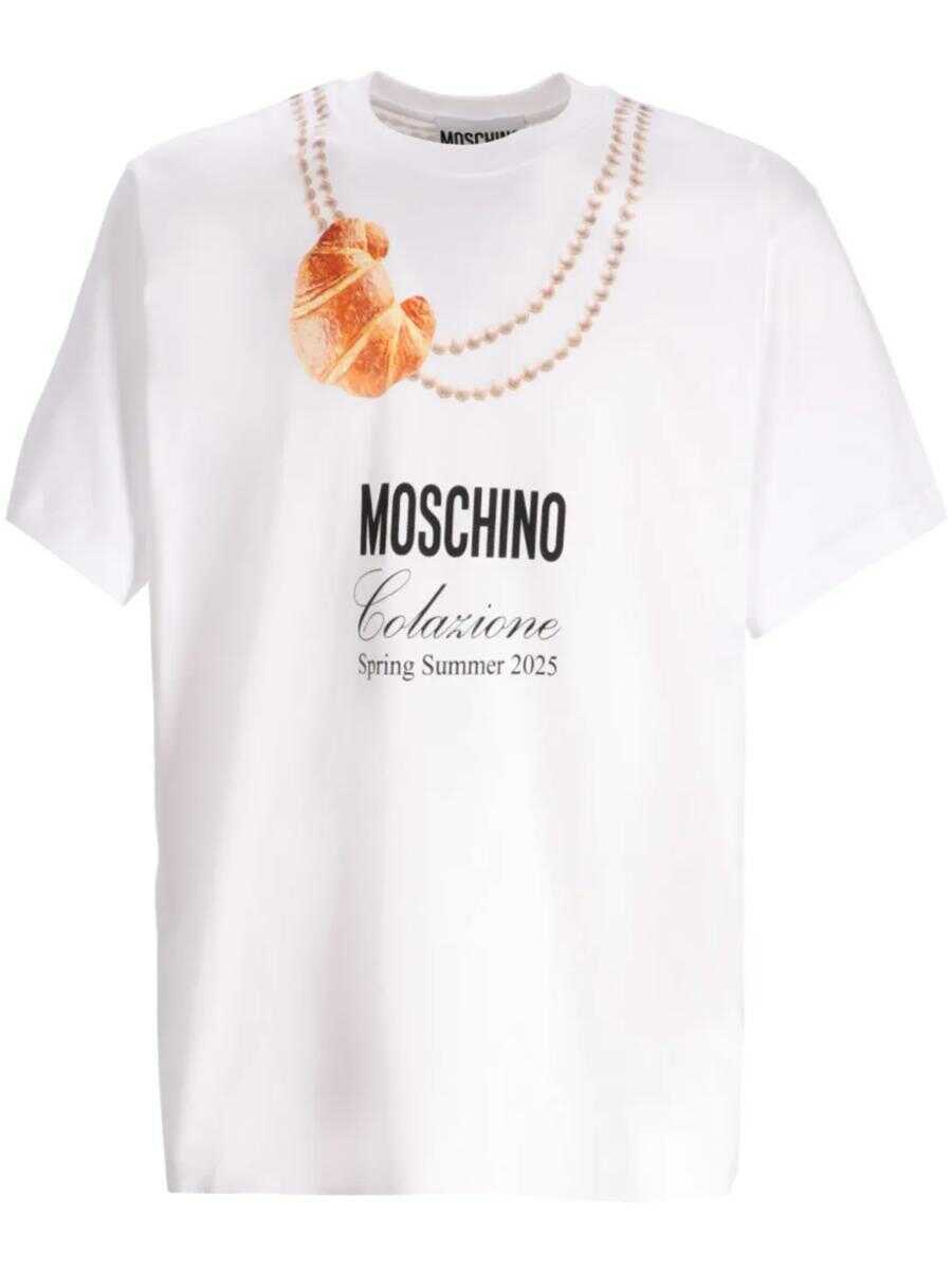 Tricouri Moschino Moschino T-Shirt With Print WHITE Barbati (BM 17255965) 1