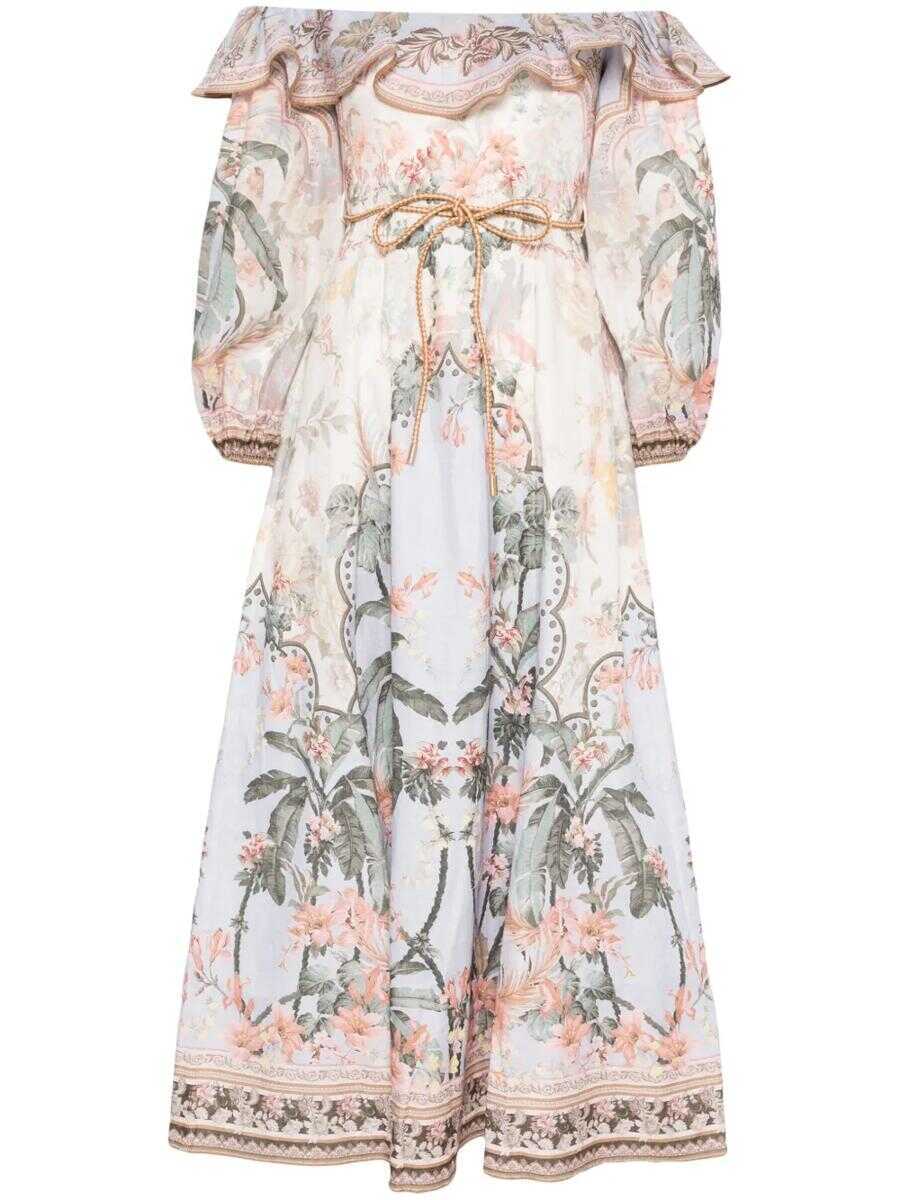 Rochii ZIMMERMANN Zimmermann Wylie Midi Dress MULTICOLOUR Femei (BM 17256079) 1