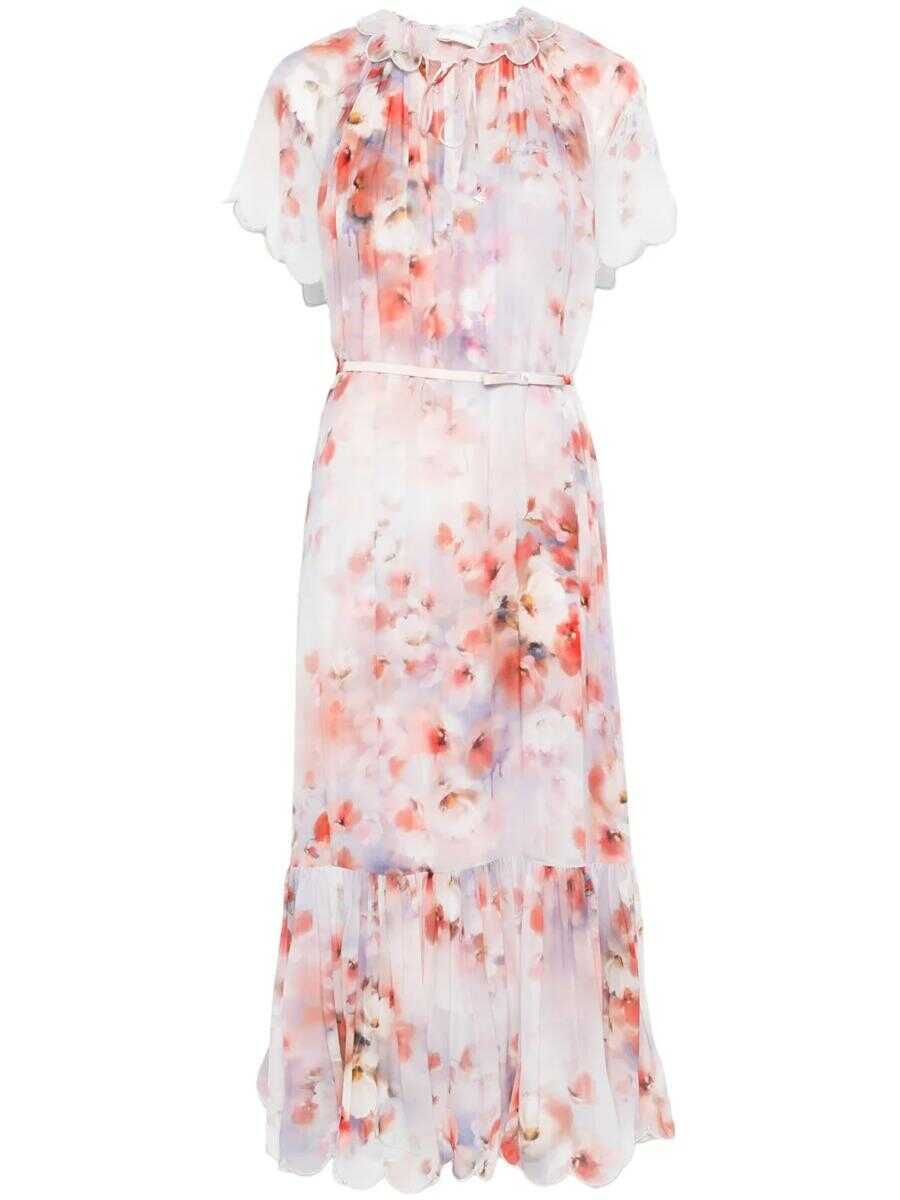 Rochii ZIMMERMANN Zimmermann Crush Flutter Midi Dress Multicolor Femei (BM 17256115) 1