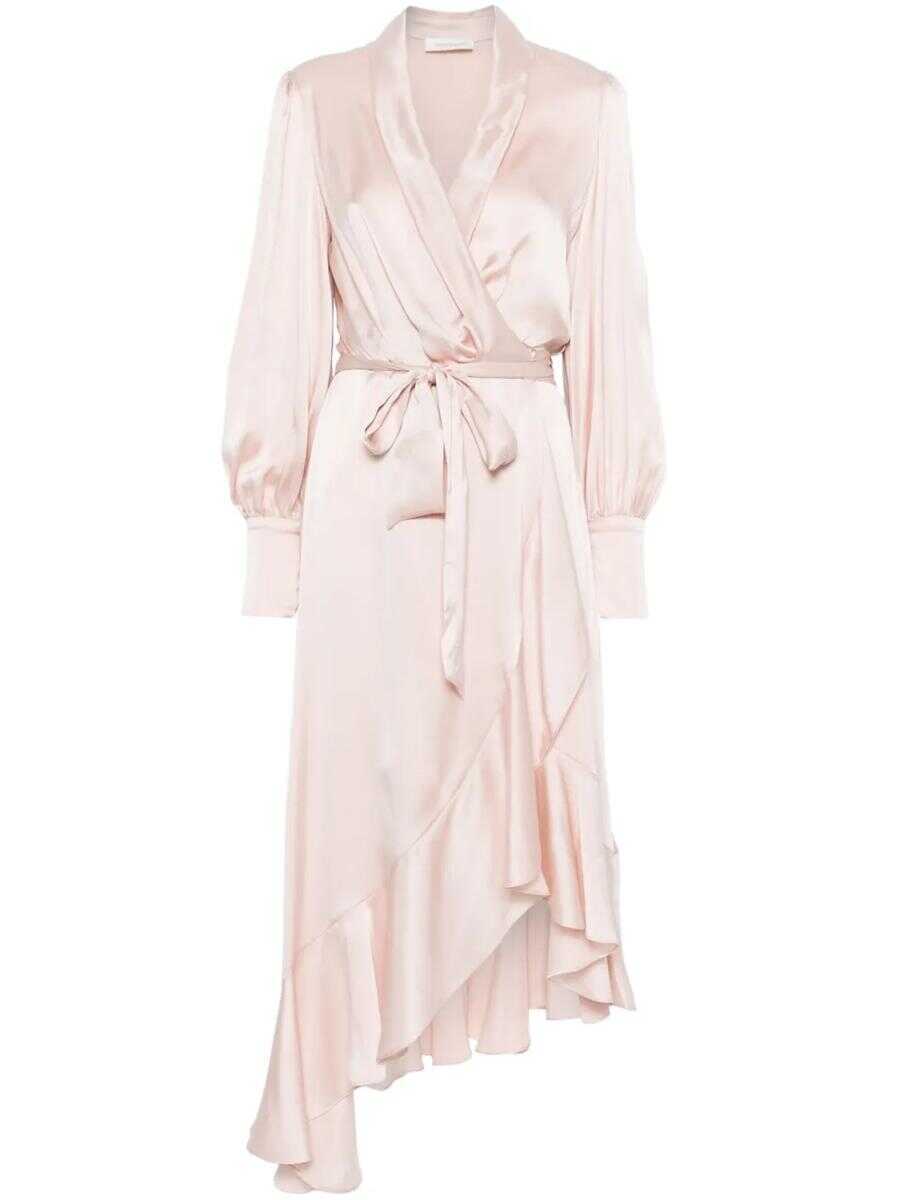 Rochii ZIMMERMANN Zimmermann Wrap Midi Dress Beige Femei (BM 17256118) 1