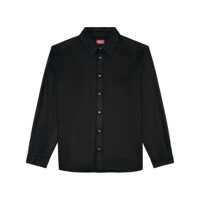 Camasi Diesel Black Shirt With D Logo On The Front In Lyocell Man