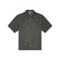 Tricouri 'Leon' Black T-Shirt With Classic Collar And Logo Detail On The Collar In Tech Fabric Man Barbati