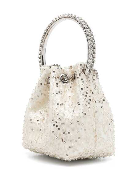 Genti de mana Jimmy Choo Jimmy Choo Satin Bag With Micro Mesh IVORY/CRYSTAL Femei (BM 17257732) 3