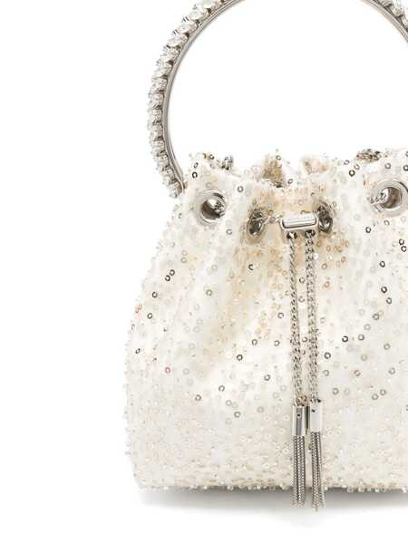 Genti de mana Jimmy Choo Jimmy Choo Satin Bag With Micro Mesh IVORY/CRYSTAL Femei (BM 17257732) 4