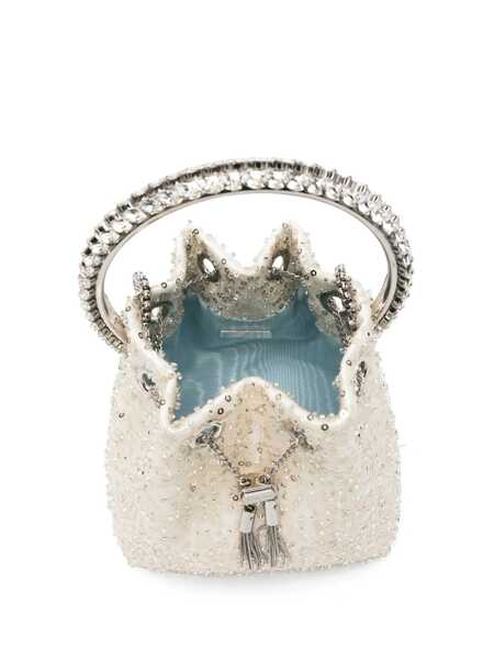 Genti de mana Jimmy Choo Jimmy Choo Satin Bag With Micro Mesh IVORY/CRYSTAL Femei (BM 17257732) 5