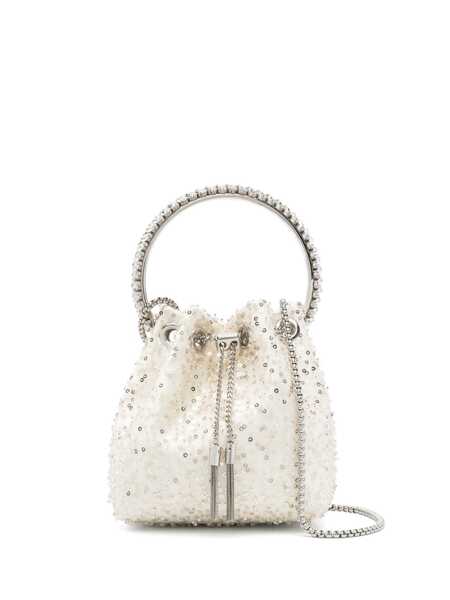 Genti de mana Jimmy Choo Jimmy Choo Satin Bag With Micro Mesh IVORY/CRYSTAL Femei (BM 17257732) 1