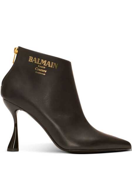 Bocanci Balmain Balmain Leather Ankle Boot Black Femei (BM 17259754) 1