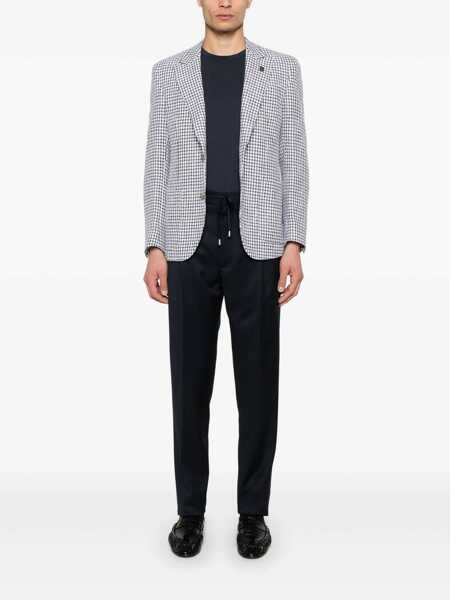 Pantaloni Lardini Blue Pants With Elastic Waist And Drawstring In Virgin Wool Man BLUE Barbati (BM 17259820) 2