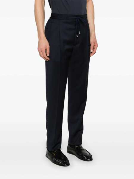 Pantaloni Lardini Blue Pants With Elastic Waist And Drawstring In Virgin Wool Man BLUE Barbati (BM 17259820) 3
