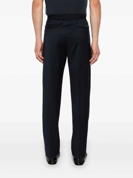 Pantaloni Lardini Blue Pants With Elastic Waist And Drawstring In Virgin Wool Man BLUE Barbati (BM 17259820) 4