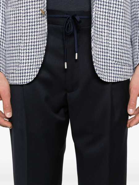 Pantaloni Lardini Blue Pants With Elastic Waist And Drawstring In Virgin Wool Man BLUE Barbati (BM 17259820) 5