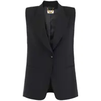 Geci Elisabetta Franchi Blanded Wool Vest In Black Femei