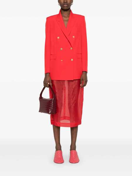 Sacouri Tagliatore Red Double-Breasted Jacket With Classic Lapels In Tech Fabric Woman RED Femei (BM 17262496) 2