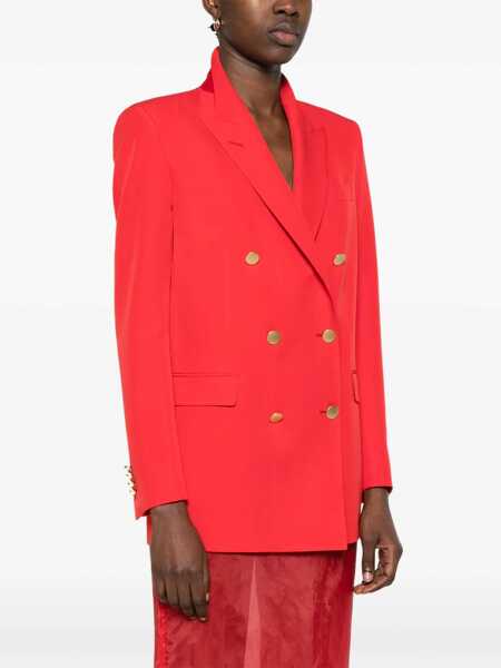 Sacouri Tagliatore Red Double-Breasted Jacket With Classic Lapels In Tech Fabric Woman RED Femei (BM 17262496) 3