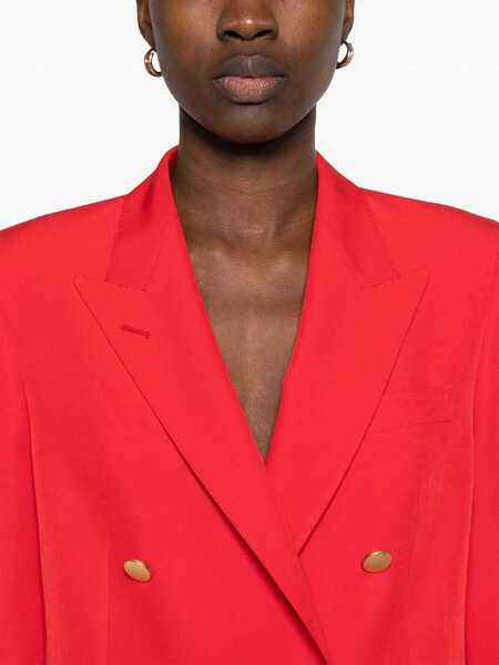 Sacouri Tagliatore Red Double-Breasted Jacket With Classic Lapels In Tech Fabric Woman RED Femei (BM 17262496) 5