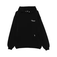 Bluze de trening Black Hoodie With Front And Back Logo Print In Cotton Man Barbati