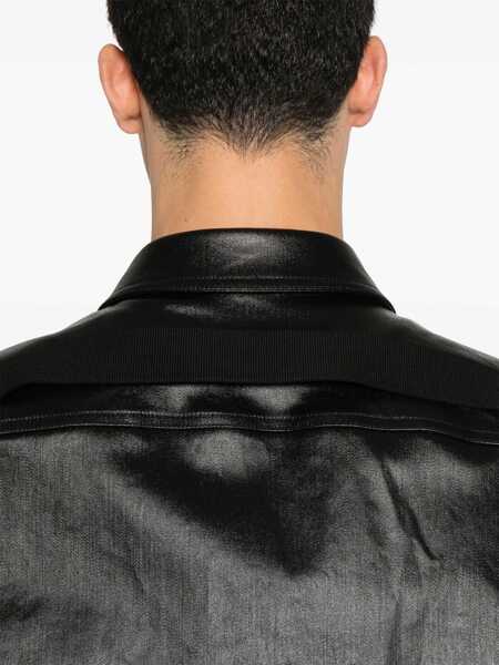Geci Rick Owens Black Jacket With Patch Pockets On The Chest In Cotton Blend Man Black Barbati (BM 17265127) 5