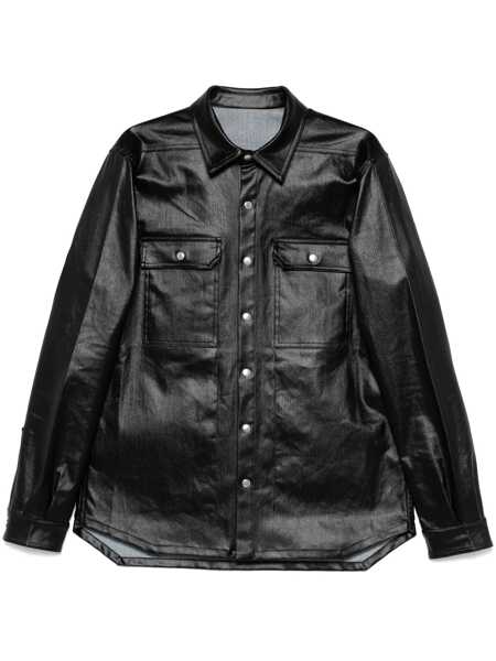 Geci Rick Owens Black Jacket With Patch Pockets On The Chest In Cotton Blend Man Black Barbati (BM 17265127) 1