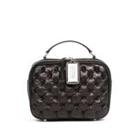 Genti de umar 'Glam Slam Medium' Black Shoulder Bag With Quilted Design And Logo Tag In Leather Woman Femei