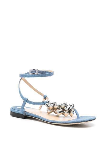 Sandale MACH & MACH Mach & Mach Puffy Heart Denim Thong Sandals 5Mm Shoes BLUE Femei (BM 17266180) 2
