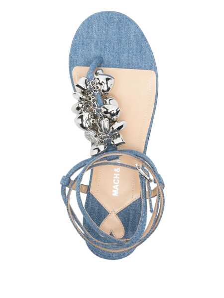 Sandale MACH & MACH Mach & Mach Puffy Heart Denim Thong Sandals 5Mm Shoes BLUE Femei (BM 17266180) 4