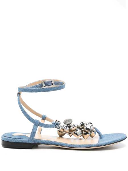 Sandale MACH & MACH Mach & Mach Puffy Heart Denim Thong Sandals 5Mm Shoes BLUE Femei (BM 17266180) 1