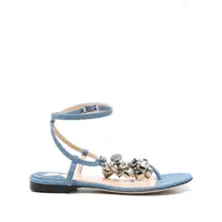 Sandale Mach & Mach Puffy Heart Denim Thong Sandals 5Mm Shoes Femei
