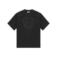 Tricouri Ganni Heart Embroidered Cotton T-Shirt Femei