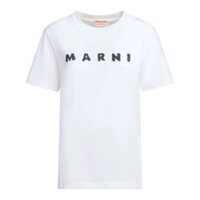 Tricouri Marni White Short-Sleeve T-Shirt With Logo Femei