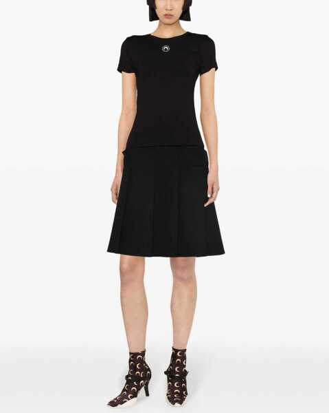 Tricouri MARINE SERRE Logoed T-Shirt BLACK Femei (BM 17267906) 2