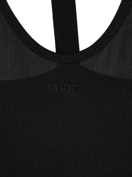 Bluze Off-White Viscose Top With Logo BLACK Femei (BM 17268017) 3