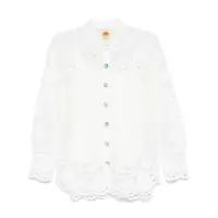 Camasi 'Swan Lake' White Shirt With Classic Collar And All-Over Lace Embroidery In Tech Fabric Woman Femei