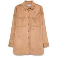Camasi Brown Shirt With Classic Collar In Tech Fabric Stretch Woman Femei