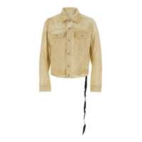 Geci 'Trucker' Beige Jacket With Classic Collar And Drawstring Detail On The Waist In Cotton Man Barbati